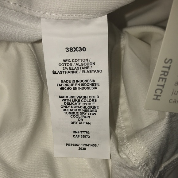 ♦️ Sz 38x30 | Perry Ellis | NWT Bright White Pants - Picture 13 of 16